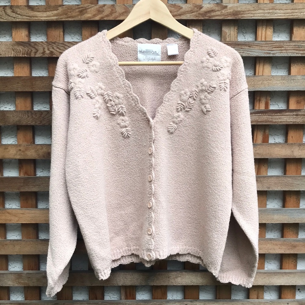 Reitmans Vintage Blush Pink Knit Cardigan M